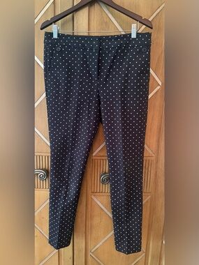 LOFT Black Polka Dot Ankle Pants